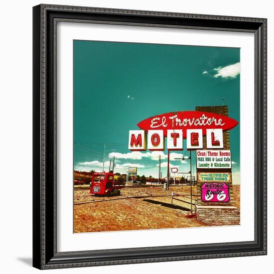 1950's Motel Signage in USA-Salvatore Elia-Framed Photographic Print