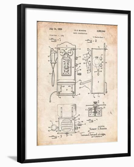 1950's Telephone Patent-Cole Borders-Framed Art Print