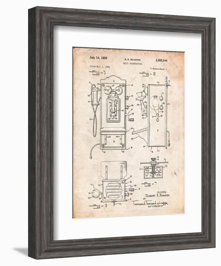 1950's Telephone Patent-Cole Borders-Framed Art Print