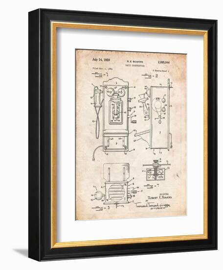 1950's Telephone Patent-Cole Borders-Framed Art Print