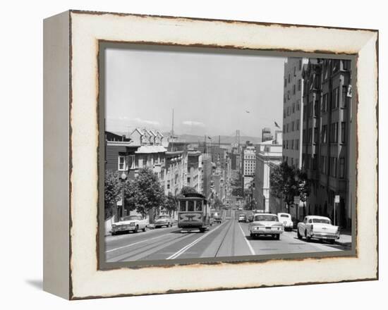 1950s-1960s Cable Car in San Francisco California-null-Framed Premier Image Canvas