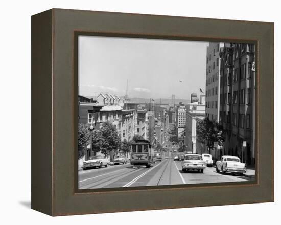 1950s-1960s Cable Car in San Francisco California-null-Framed Premier Image Canvas