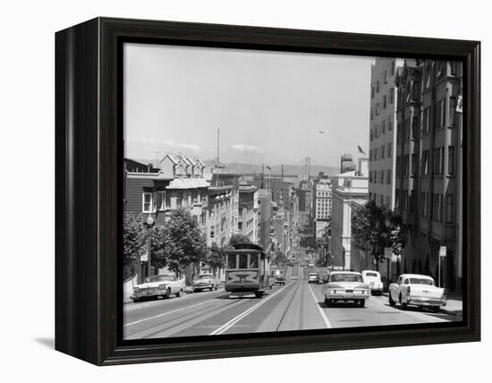 1950s-1960s Cable Car in San Francisco California-null-Framed Premier Image Canvas