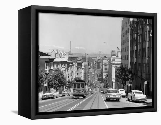 1950s-1960s Cable Car in San Francisco California-null-Framed Premier Image Canvas