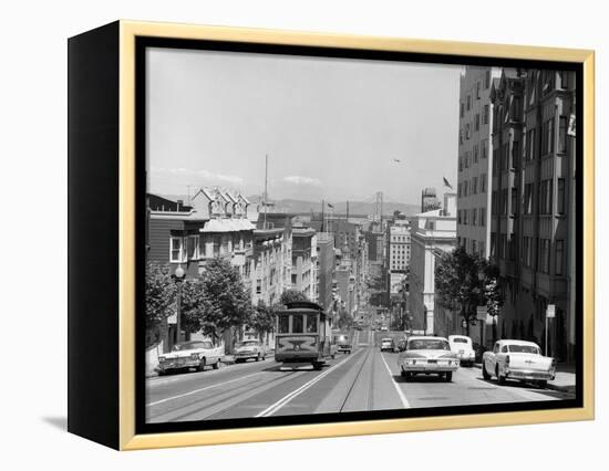 1950s-1960s Cable Car in San Francisco California-null-Framed Premier Image Canvas