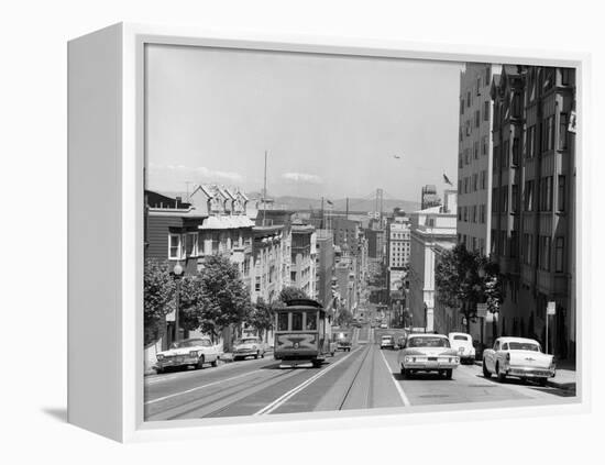 1950s-1960s Cable Car in San Francisco California-null-Framed Premier Image Canvas