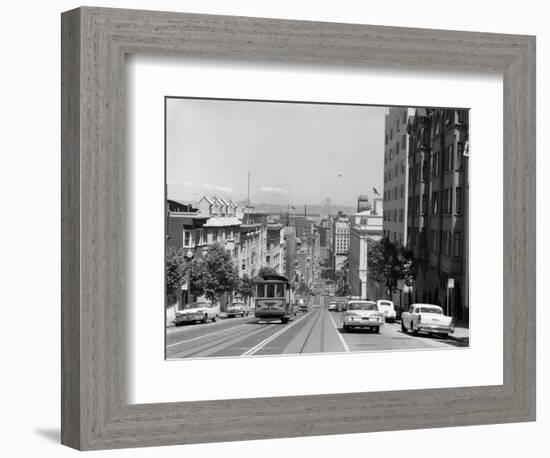 1950s-1960s Cable Car in San Francisco California-null-Framed Photographic Print