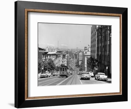 1950s-1960s Cable Car in San Francisco California-null-Framed Photographic Print