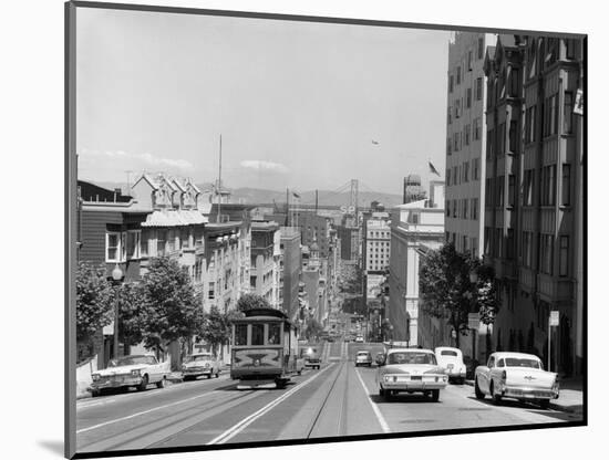 1950s-1960s Cable Car in San Francisco California-null-Mounted Photographic Print