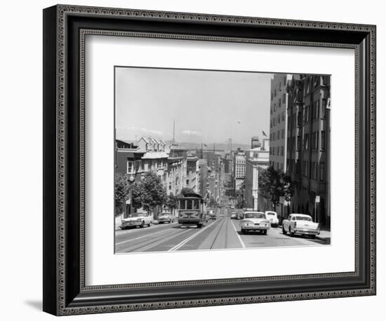 1950s-1960s Cable Car in San Francisco California-null-Framed Photographic Print