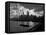 1950s-1960s Downtown Manhattan Skyline from Brooklyn Bridge Barge in East River NYC-null-Framed Premier Image Canvas