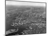 1950s Aerial View of Manhattan Island on Left Is Hudson River on Right Is East River and Brooklyn-null-Mounted Photographic Print