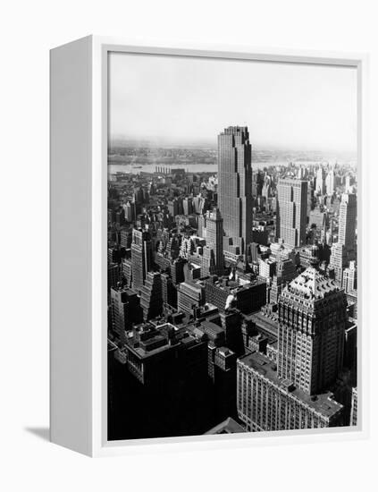 1950s Aerial View of Rockefeller Center Radio City in Middle Grand Central Station-null-Framed Premier Image Canvas