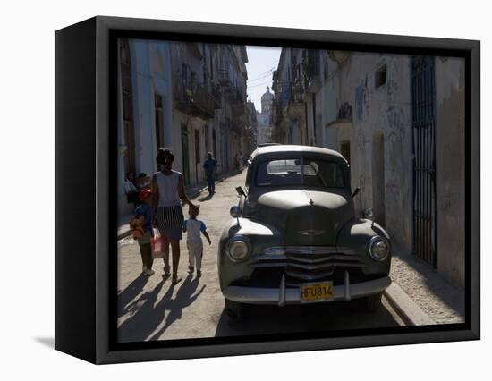 1950s American Car, Havana, Cuba-Peter Adams-Framed Premier Image Canvas