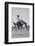 1950s COWBOY RIDING A HORSE BAREBACK ON A WESTERN RANCH USA-Pound-Framed Photographic Print