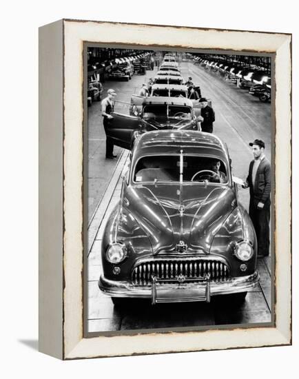 1950s Head-On View Buick Automobile Assembly Line Detroit, Michigan-null-Framed Premier Image Canvas