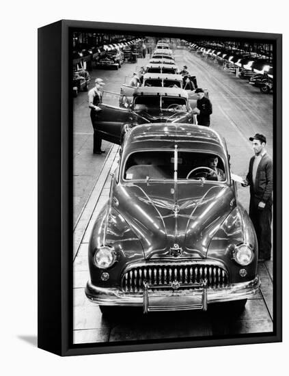 1950s Head-On View Buick Automobile Assembly Line Detroit, Michigan-null-Framed Premier Image Canvas