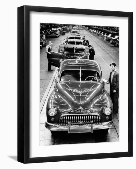 1950s Head-On View Buick Automobile Assembly Line Detroit, Michigan-null-Framed Photographic Print