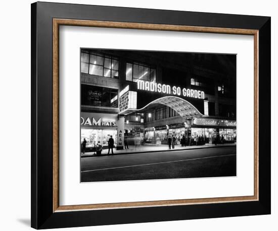 1950s Madison Square Garden Marquee Night West 49th Street Billing Ice Capades of 1953 Building-null-Framed Photographic Print