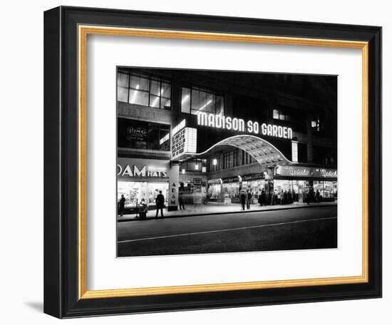 1950s Madison Square Garden Marquee Night West 49th Street Billing Ice Capades of 1953 Building-null-Framed Photographic Print