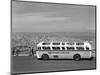 1950s Sightseeing Tour Bus Parked at Twin Peaks for View of San Francisco and Bay Area California-null-Mounted Photographic Print