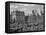 1950s Skyline of New York City Manhattan 57th Street Along Central Park Plaza Hotel-null-Framed Premier Image Canvas