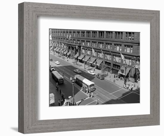 1950s State Street Marshall Fields Department Store Exterior Chicago,-null-Framed Photographic Print