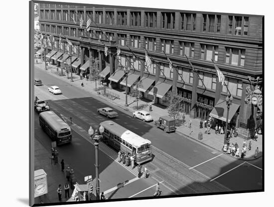 1950s State Street Marshall Fields Department Store Exterior Chicago,-null-Mounted Photographic Print