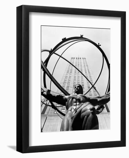 1950s Statue of Atlas at Rockefeller Center Midtown Manhattan-null-Framed Photographic Print