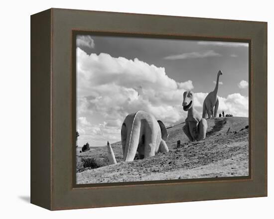 1950s Three Life-Size Dinosaur Statues on Hillside Dinosaur Park Established 1936 Rapid City-null-Framed Premier Image Canvas