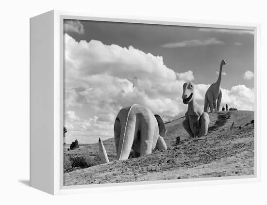 1950s Three Life-Size Dinosaur Statues on Hillside Dinosaur Park Established 1936 Rapid City-null-Framed Premier Image Canvas