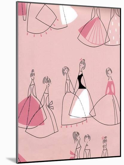 1950s UK Women in Dresses Book Plate-null-Mounted Giclee Print