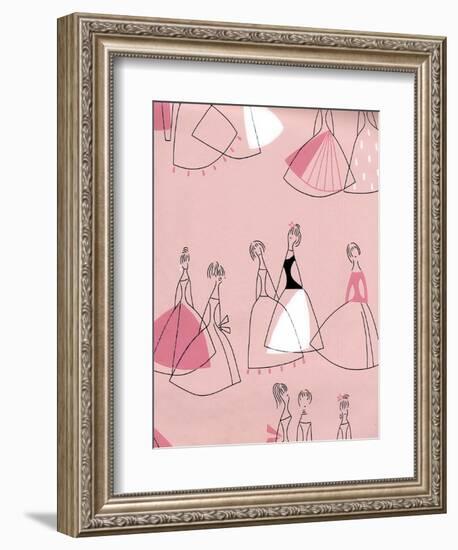 1950s UK Women in Dresses Book Plate-null-Framed Giclee Print