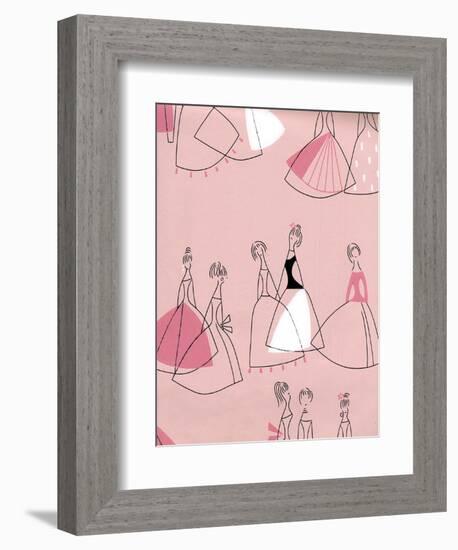 1950s UK Women in Dresses Book Plate-null-Framed Giclee Print