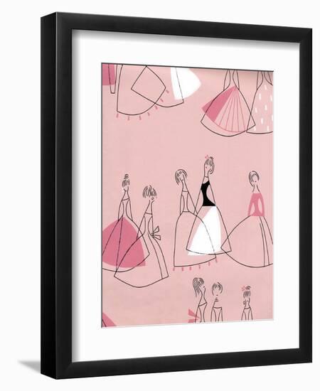 1950s UK Women in Dresses Book Plate-null-Framed Giclee Print