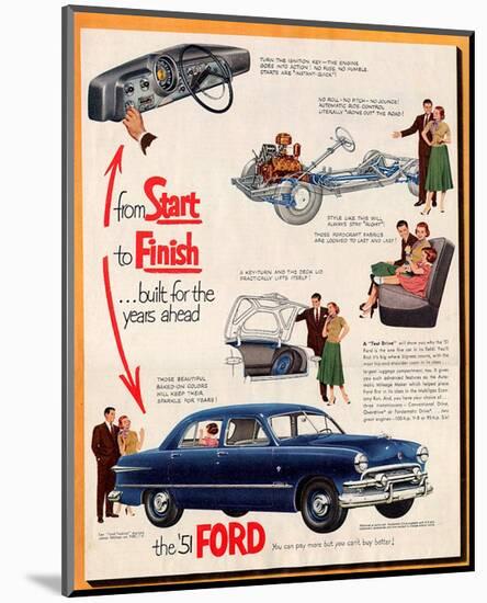 1951 Ford From Start to Finish-null-Mounted Art Print