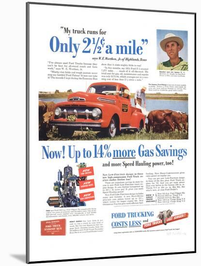 1951 Ford Trucks Last Longer-null-Mounted Art Print
