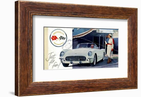 1953 GM Corvette Just for Fun-null-Framed Art Print