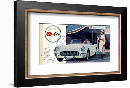 1953 GM Corvette Just for Fun-null-Framed Art Print