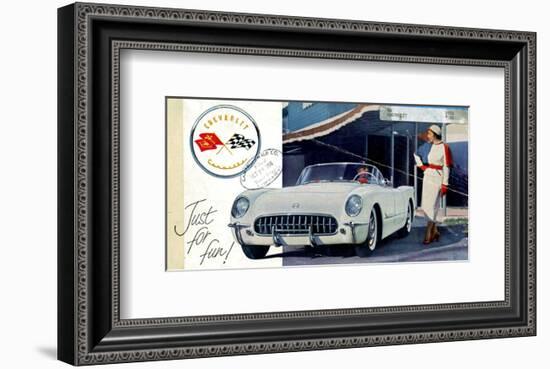 1953 GM Corvette Just for Fun-null-Framed Art Print