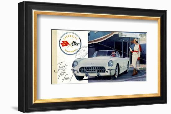 1953 GM Corvette Just for Fun-null-Framed Art Print