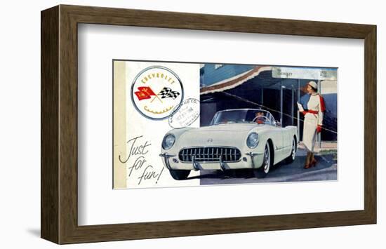1953 GM Corvette Just for Fun-null-Framed Art Print