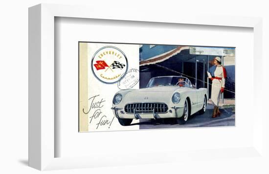 1953 GM Corvette Just for Fun-null-Framed Art Print