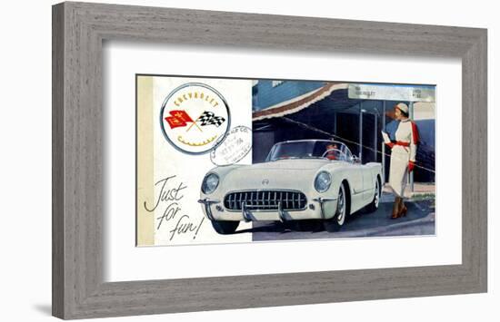 1953 GM Corvette Just for Fun-null-Framed Art Print