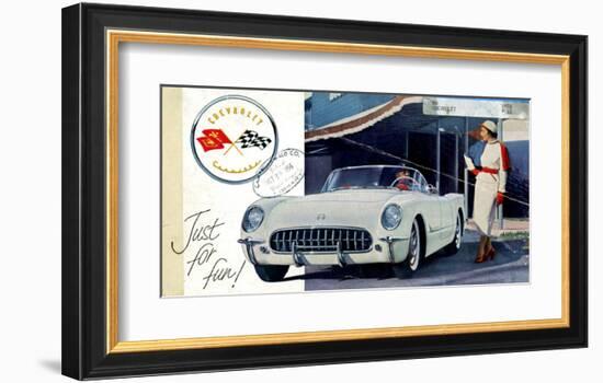 1953 GM Corvette Just for Fun-null-Framed Art Print