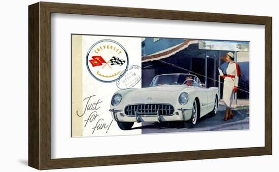 1953 GM Corvette Just for Fun-null-Framed Art Print