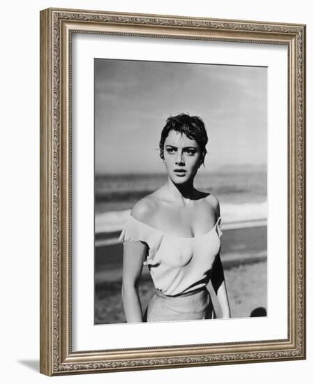 , 1953 --- Libyan actress Rossana Podesta in the, 1953 Mexican film "La Red" (Le Filet), by the Mex-null-Framed Photo