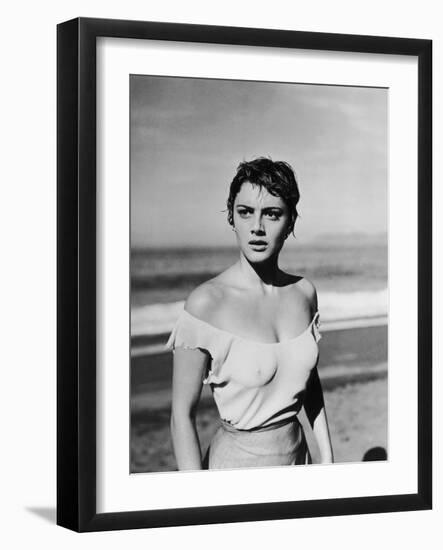 , 1953 --- Libyan actress Rossana Podesta in the, 1953 Mexican film "La Red" (Le Filet), by the Mex-null-Framed Photo