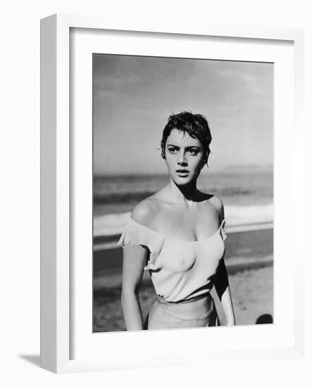 , 1953 --- Libyan actress Rossana Podesta in the, 1953 Mexican film "La Red" (Le Filet), by the Mex-null-Framed Photo