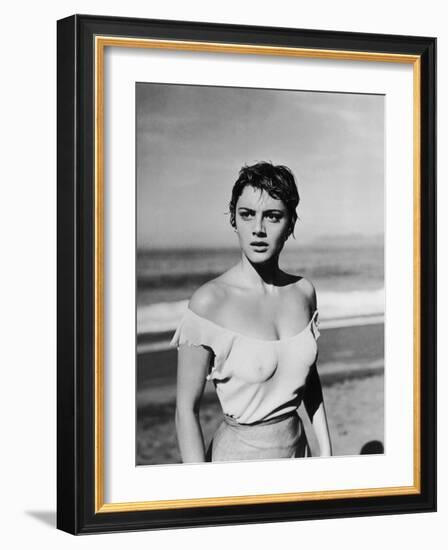 , 1953 --- Libyan actress Rossana Podesta in the, 1953 Mexican film "La Red" (Le Filet), by the Mex-null-Framed Photo